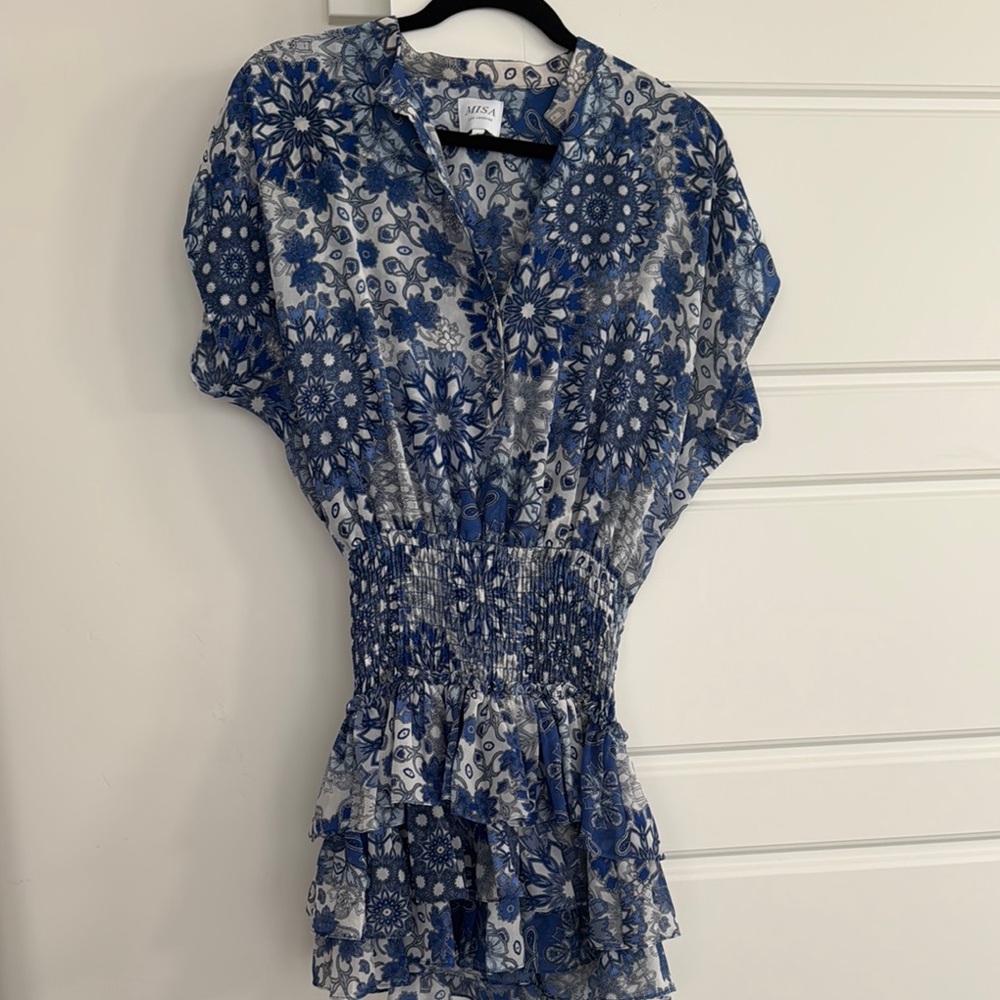 Blue and White Floral Dress